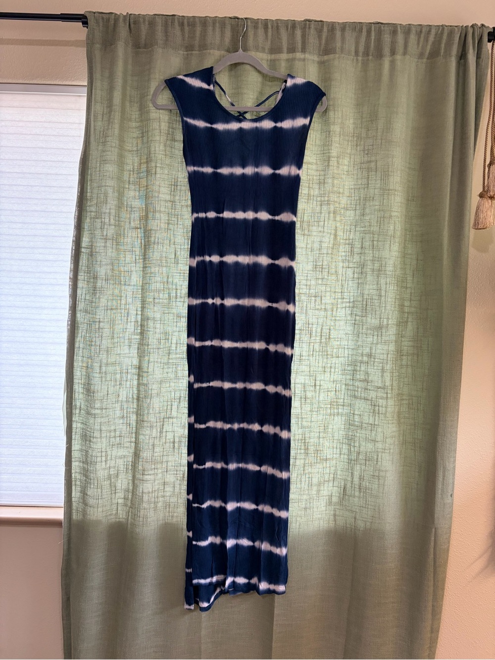 Rolla Coster Navy and White Tie-Dye Maxi Dress